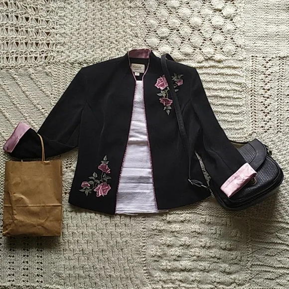 Unique Embroidered Rose Blazer - Picture 1 of 16